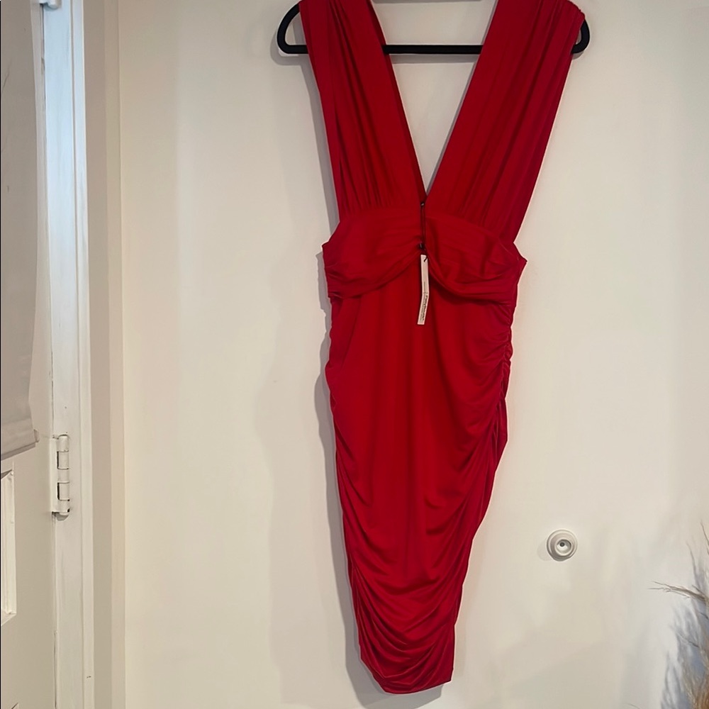 PattyBoutik Red Backless Dress Sz Medium NWT